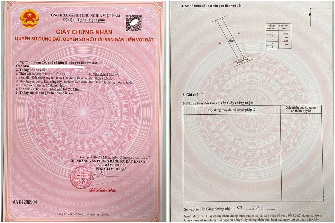 Đất thổ cư Quảng Thành Châu Đức 190m² giá chỉ 370 triệu - Cơ hội đầu tư hiếm có!