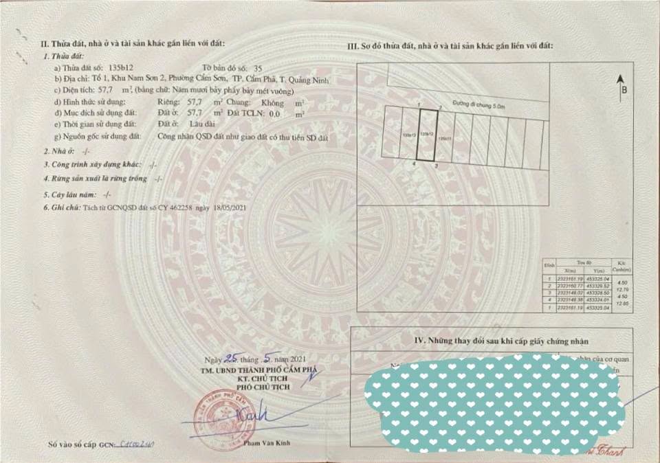 Đất Hướng Bắc dự án Quảng Hồng Cẩm Sơn 57m² giá 1 tỷ - Đầu tư sinh lời lý tưởng!