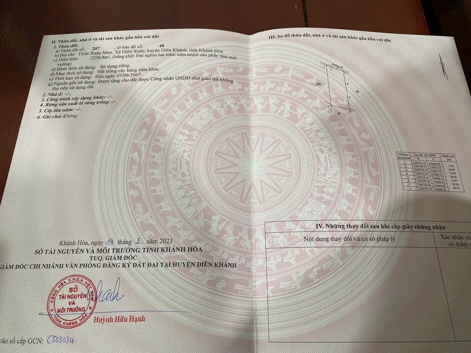 Đất thổ cư Diên Lâm 2256m² giá 1.9 tỷ - Cơ hội đầu tư hấp dẫn!