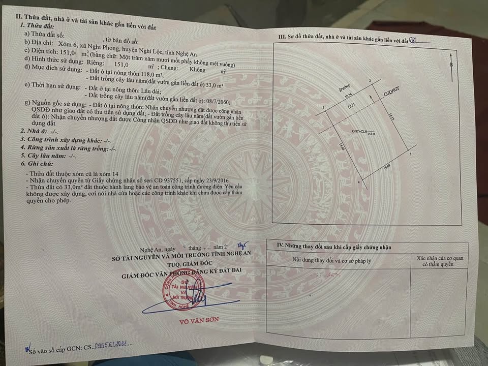 Đất nền xã Nghi Phong, Vinh 151m² - Cơ hội đầu tư sinh lời!