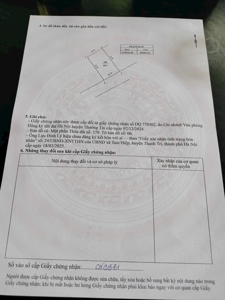 Đất thổ cư Thôn Bộ Đầu, Thường Tín 46.5m² giá 2.18 tỷ - Ô tô vào tận nơi!