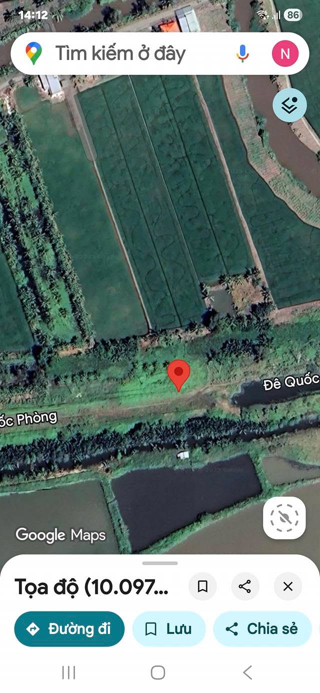 Đất mặt tiền đê quốc phòng 1.533,2m² giá chỉ 700 triệu - Cơ hội đầu tư tuyệt vời!