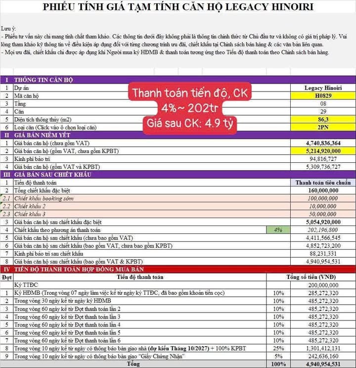 Căn hộ Legacy Hinoiri Thạch Thất 86,3m² giá từ 4,6 tỷ - Sở hữu dễ dàng!