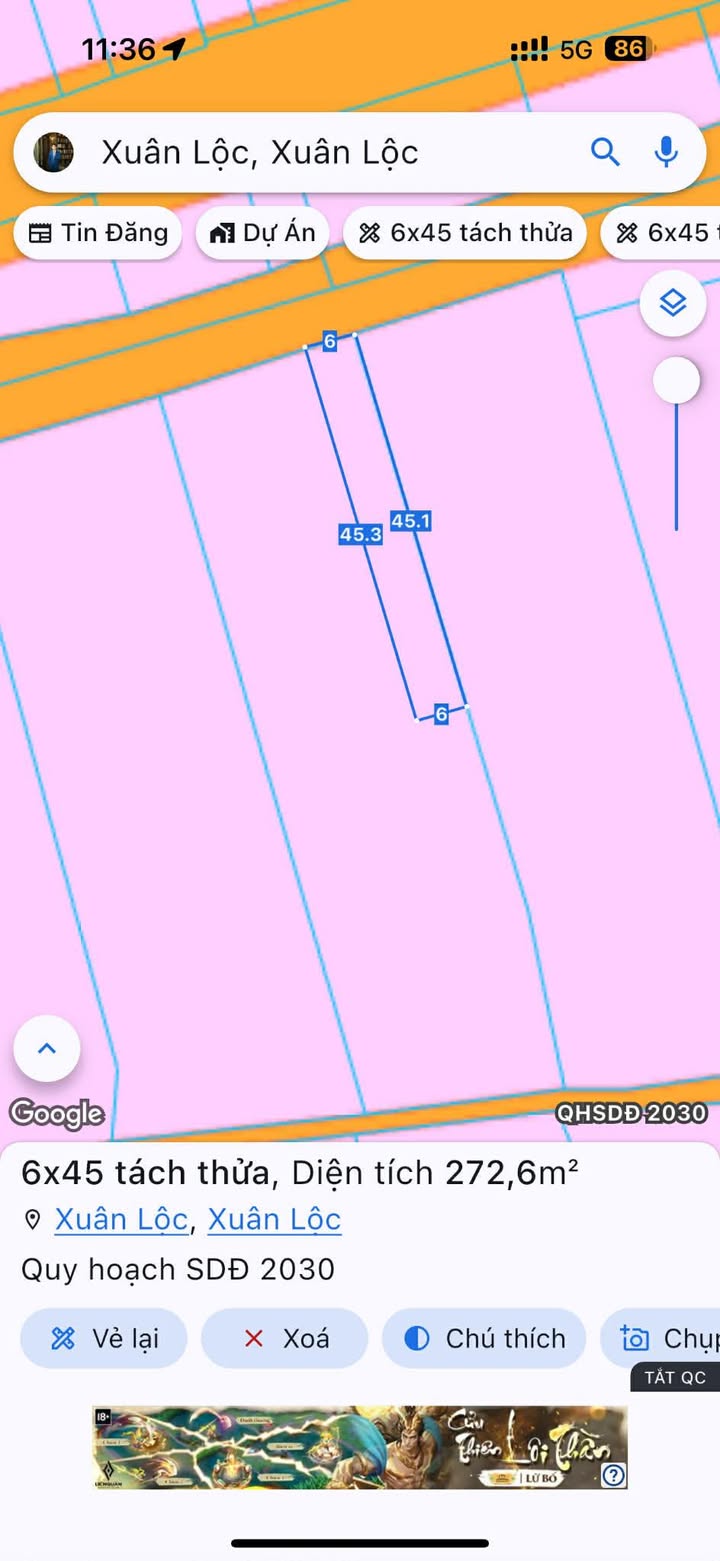 Đất nền Xuân Trường 270m² giá 630 triệu - Đầu tư lý tưởng, không quy hoạch!