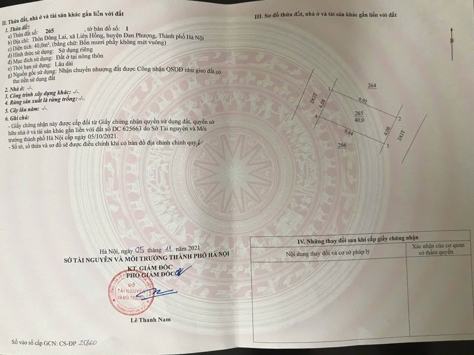 Đất 2 mặt tiền Liên Hồng - Đan Phượng 40m² giá 5x triệu - Ô tô vào tận cửa!