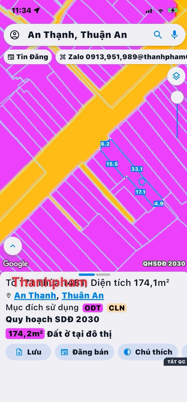 Đất nền An Thạnh, Thuận An 174m² giá 7.5 tỷ - Nhanh tay sở hữu!