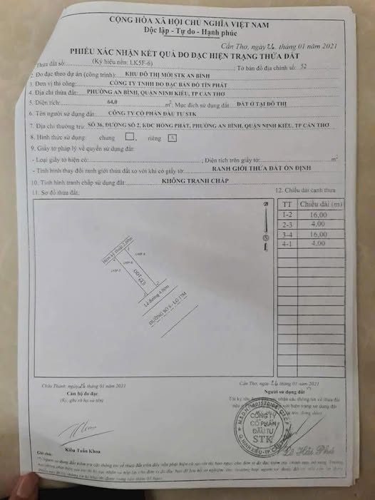 Đất nền tái định cư An Bình, Cần Thơ 64m² giá 2.1 tỷ - Pháp lý rõ ràng, vị trí đắc địa!