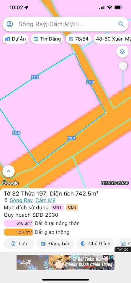 Đất nền Cẩm Mỹ, Đồng Nai 742m² giá 48.298 tỷ - Tiềm năng sinh lời cao!