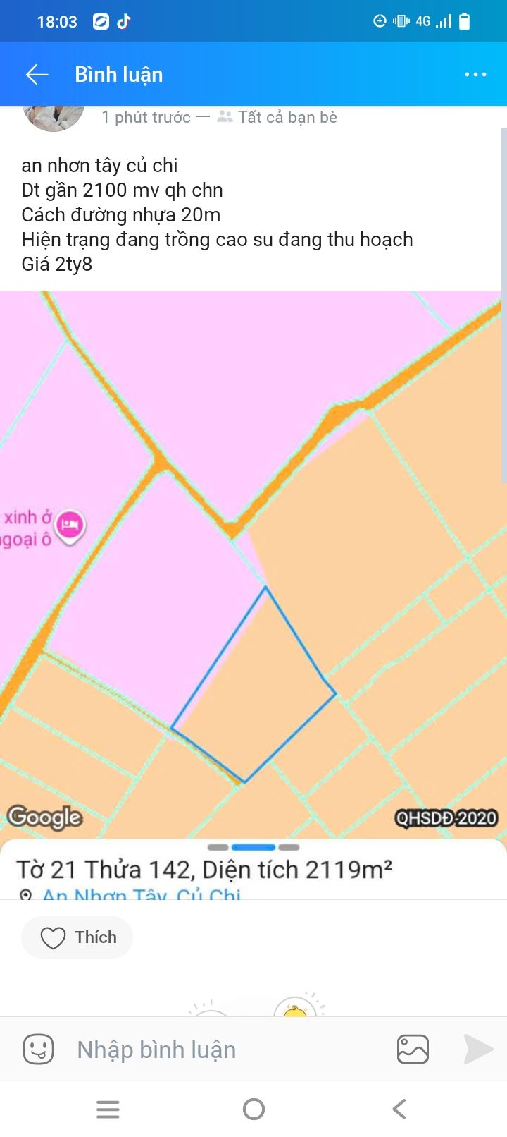 Đất nền An Nhơn Tây Củ Chi 2100m² giá 2.8 tỷ - Cơ hội đầu tư sinh lời!