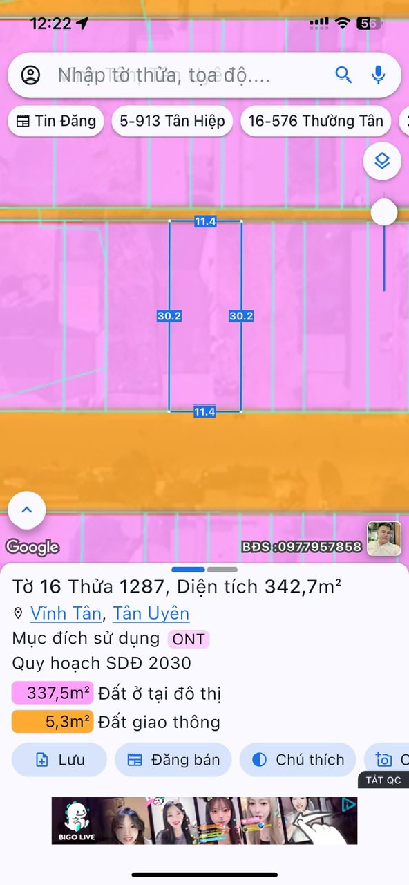 Đất nền Vĩnh Tân 343m² giá 5 tỷ - Đầu tư sinh lời ngay!