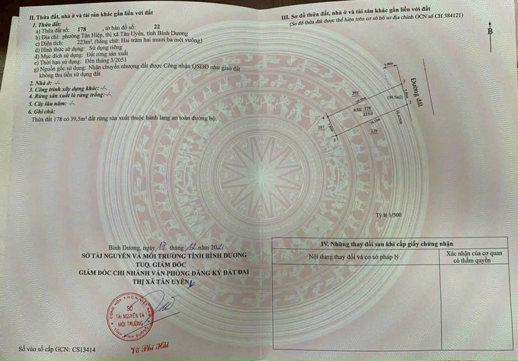 Đất nền Tân Hiệp, Tân Uyên 240m² giá 3 tỷ - Vị trí đẹp, đầu tư sinh lời!