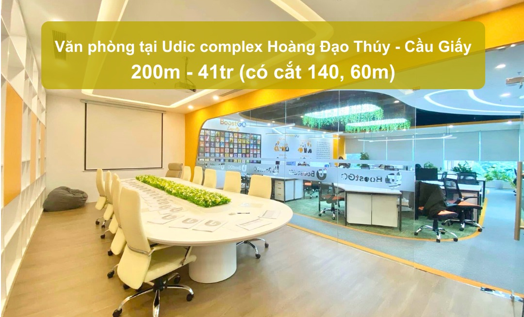 Văn phòng Udic Complex Cầu Giấy 200m² giá 41 triệu - Sẵn sàng vào làm việc!