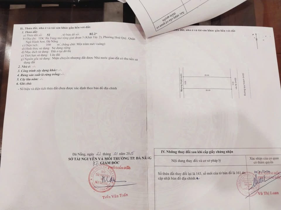 Đất nền chính chủ quận Ngũ Hành Sơn 100m² giá 4 tỷ - Hướng Đông mát mẻ!