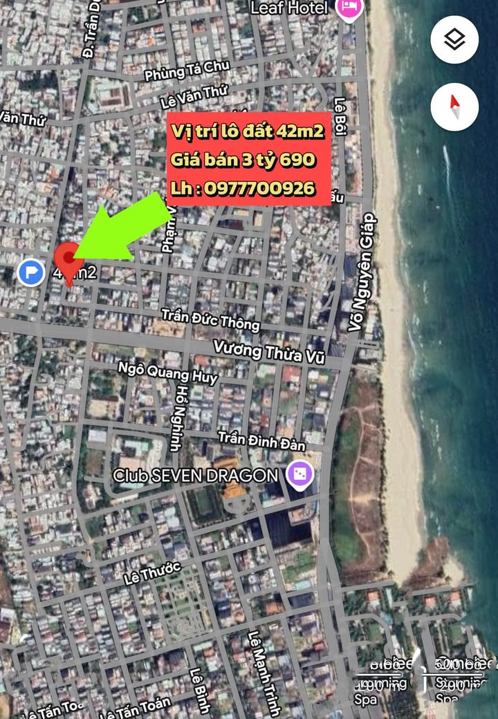 Đất nền đường Trần Duy Chiến, Sơn Trà 42m² giá 3.69 tỷ - Cơ hội đầu tư sinh lời tuyệt vời!