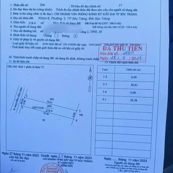 Đất nền đường Nguyễn Văn Linh, TP Sóc Trăng, 200m² - Đầu tư sinh lời tương lai!