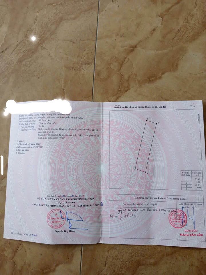 Đất nền Phú Lương Lương Tài 117m² giá thỏa thuận - Cơ hội đầu tư sinh lời cao!