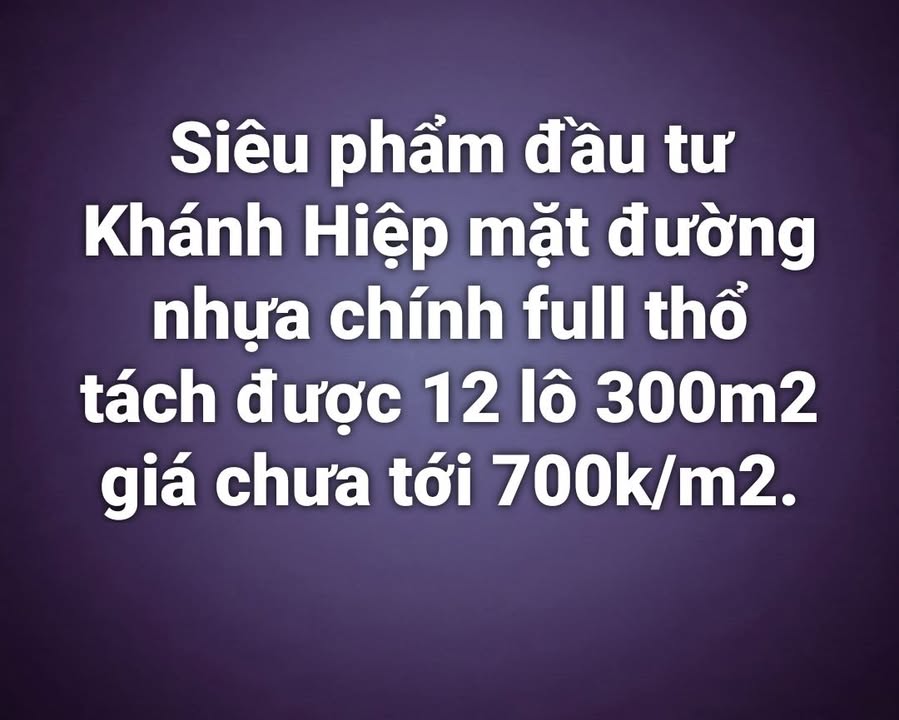 Đất nền Khánh Hiệp 300m² giá 210 triệu - Đầu tư sinh lời ngay!