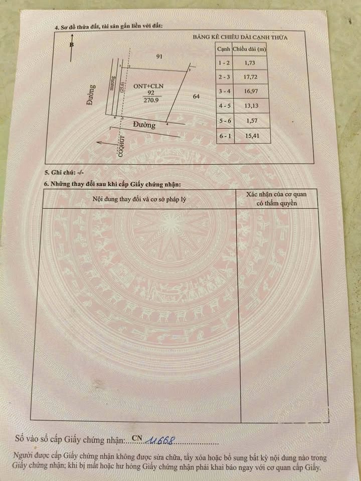 Đất nền Tân Thành, Bình Minh 270m² giá 1 tỷ - Đường ô tô thông thoáng!