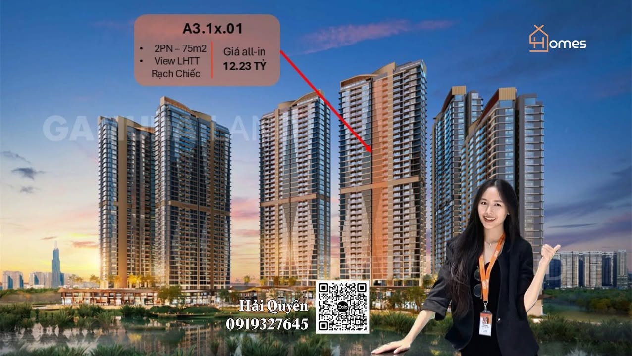 Căn hộ 2 phòng ngủ Eaton Park Thủ Đức 75m² giá 12.23 tỷ - View Rạch Chiếc tuyệt đẹp!