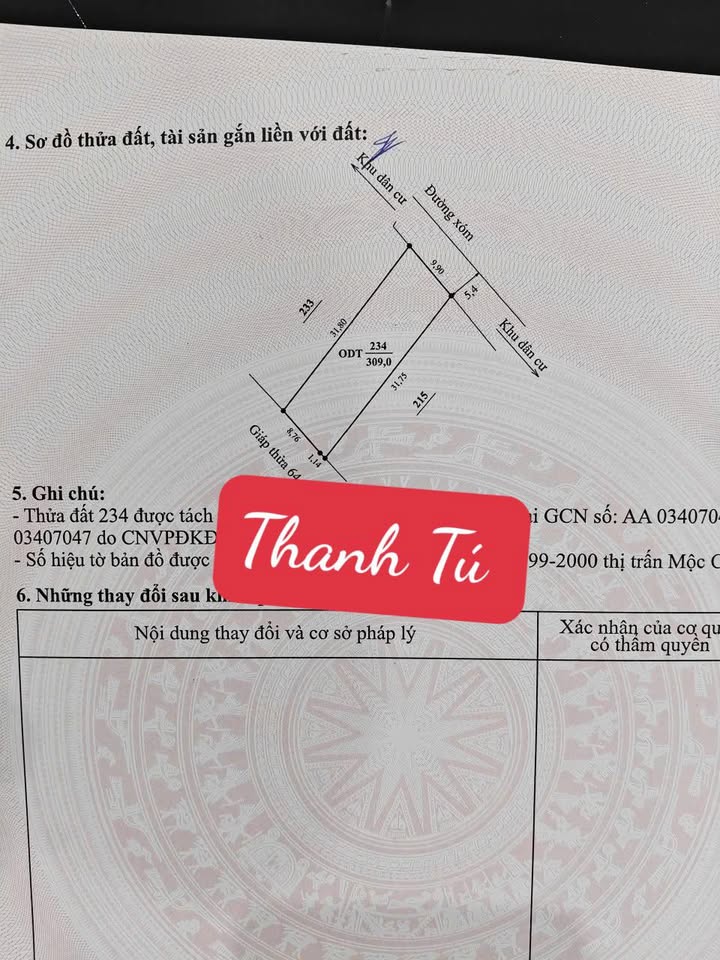 Đất nền Mộc Châu 311m² giá 3 tỷ - Bán gấp, vị trí đẹp!