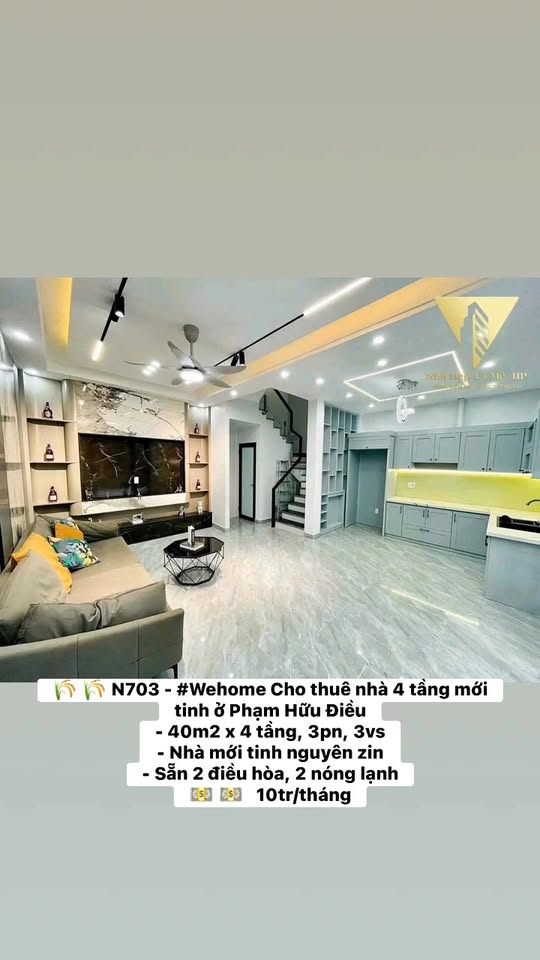 Nhà cho thuê 4 tầng mới tại Phạm Hữu Điều, Hải Phòng - Giá 10 triệu/tháng