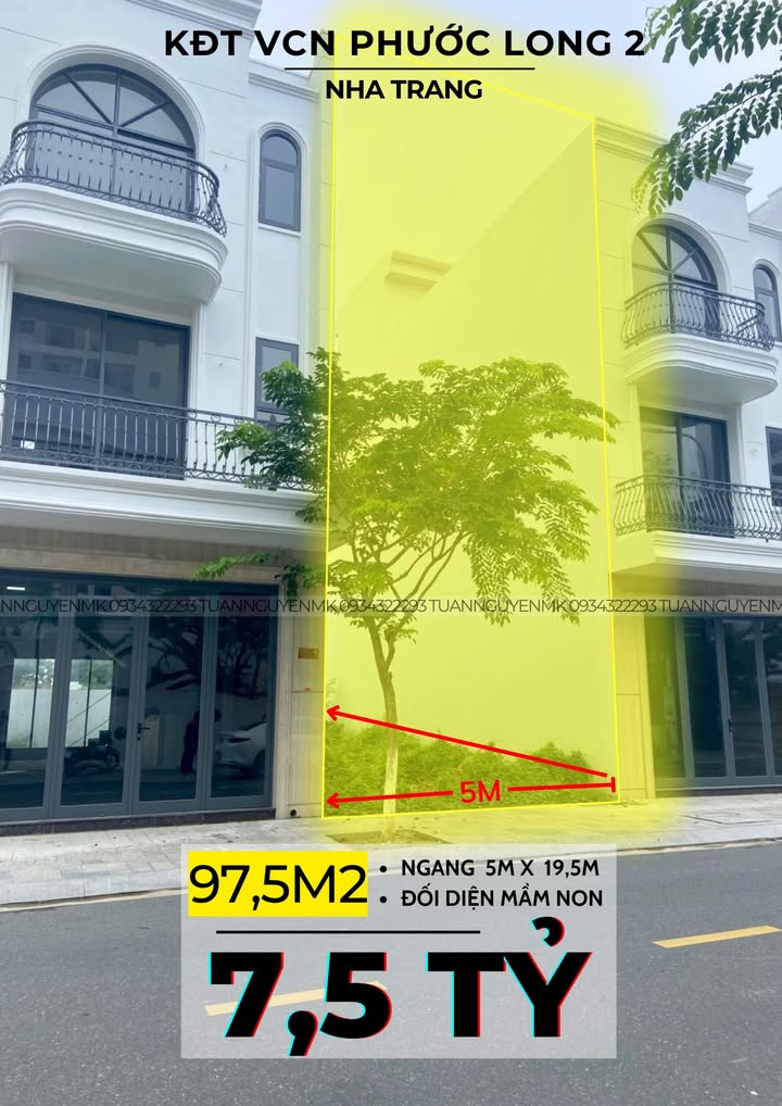 Đất nền Phước Long Nha Trang 97.5m² giá 7.5 tỷ - Cơ hội đầu tư hấp dẫn!