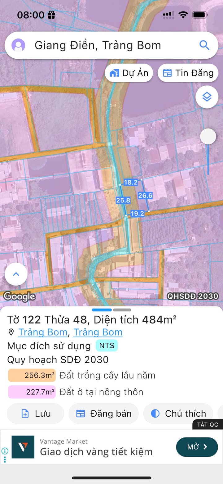 Đất nền Giang Điền Trảng Bom 500m² giá 1.85 tỷ - Sổ đỏ riêng, thích hợp nhà vườn!