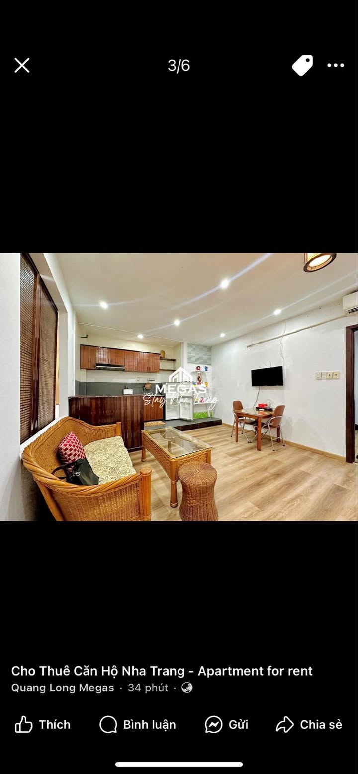 Căn hộ cho thuê full nội thất tại Nguyễn Thiện Thuật, Nha Trang - Giá 6.2 triệu/tháng