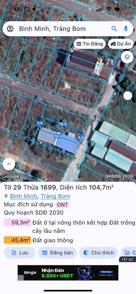 Đất nền Trảng Bom Đồng Nai 104m² giá 1.2 tỷ - Đường thông thuận tiện!