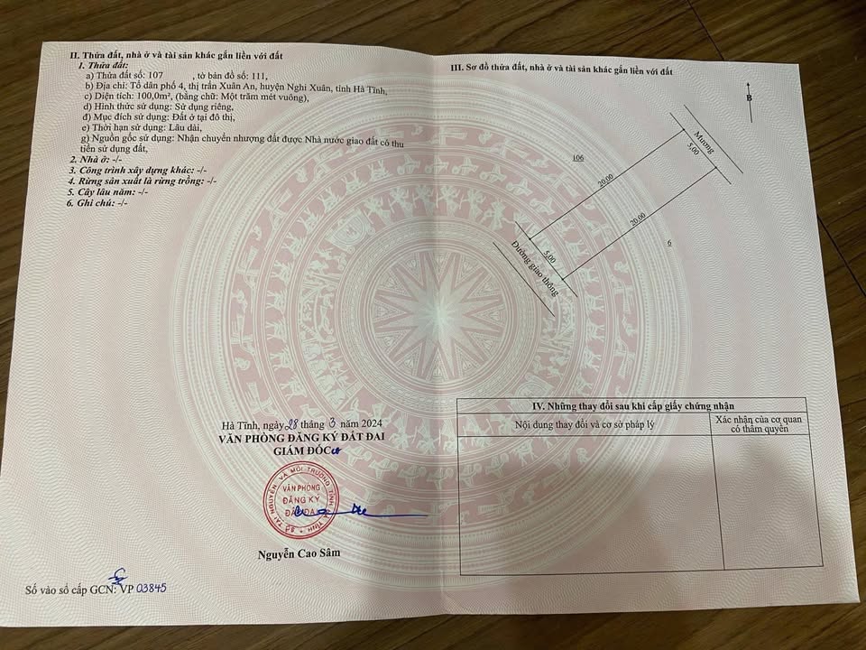 Đất tái định cư Khối 4 - Xuân An 100m² - Gần trường học và trung tâm thành phố!