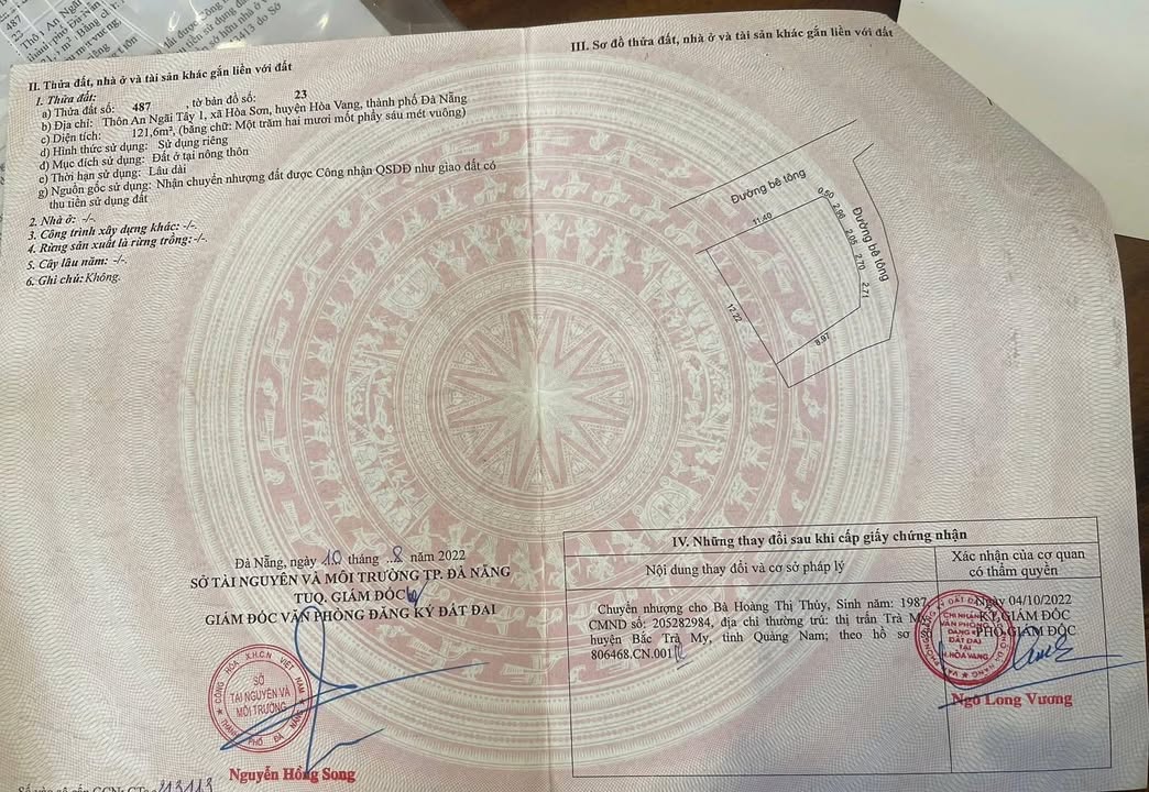 Đất nền Hòa Sơn Đà Nẵng 121m² giá chỉ 1 tỷ - Ba mặt tiền thông thoáng!