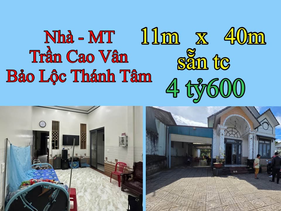 Nhà mặt tiền Trần Cao Vân, Bảo Lộc 440m² giá 4.6 tỷ - Thiết kế đẹp, sẵn sàng ở ngay!