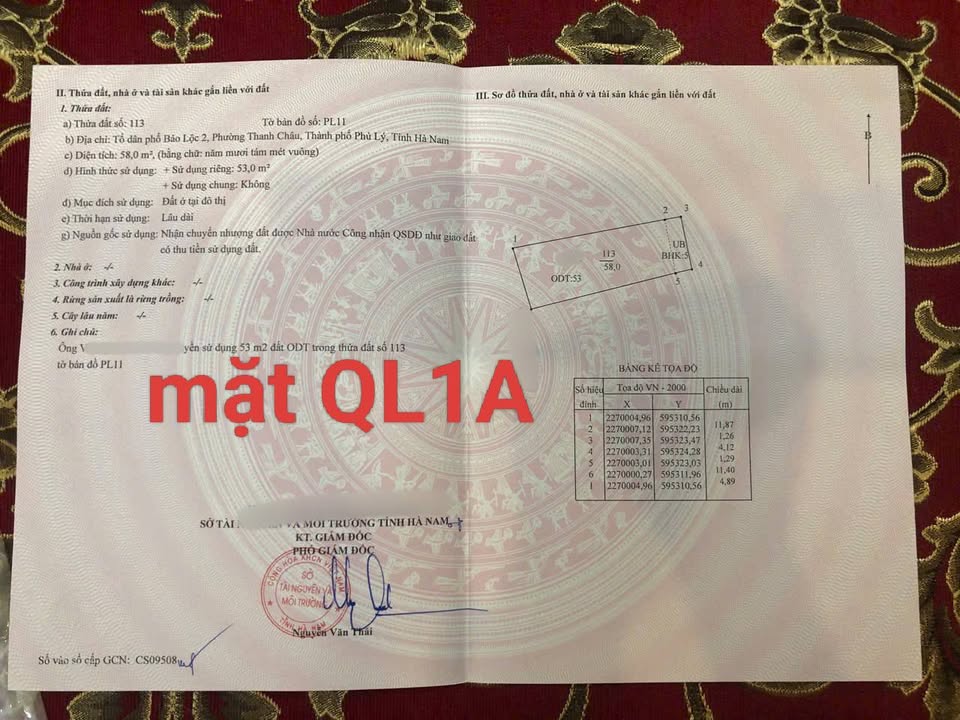 Đất kinh doanh mặt Quốc Lộ 1A, Phủ Lý - 148m² chỉ 2 tỷ - Cơ hội đầu tư hấp dẫn!