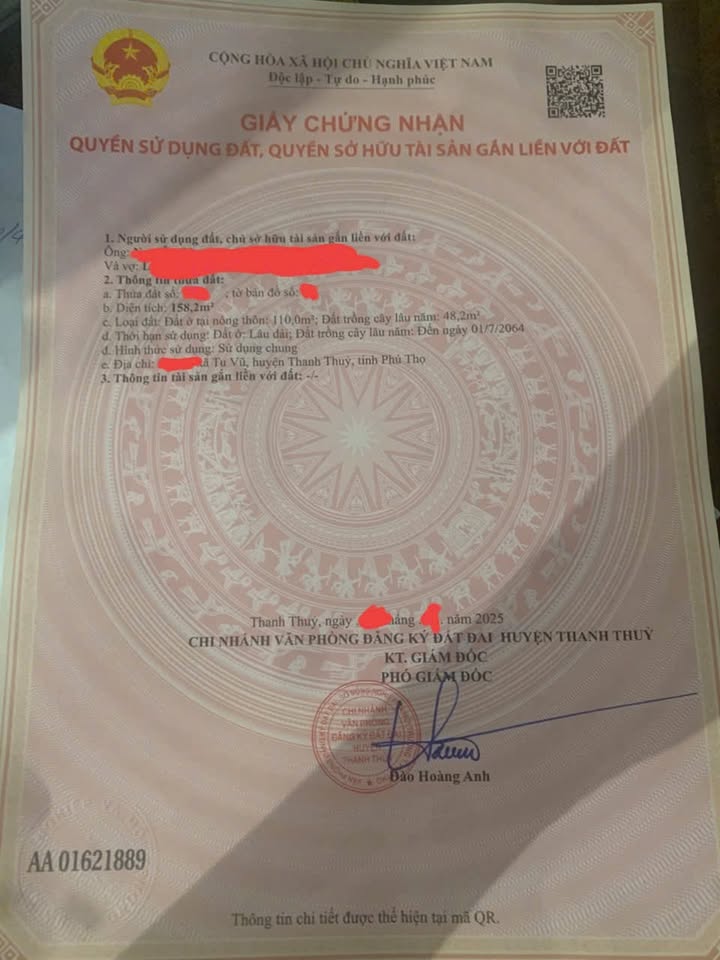 Đất nền xã Tu Vũ, huyện Thanh Thủy, Phú Thọ 158m² giá 1.55 tỷ - Đầu tư sinh lời ngay!