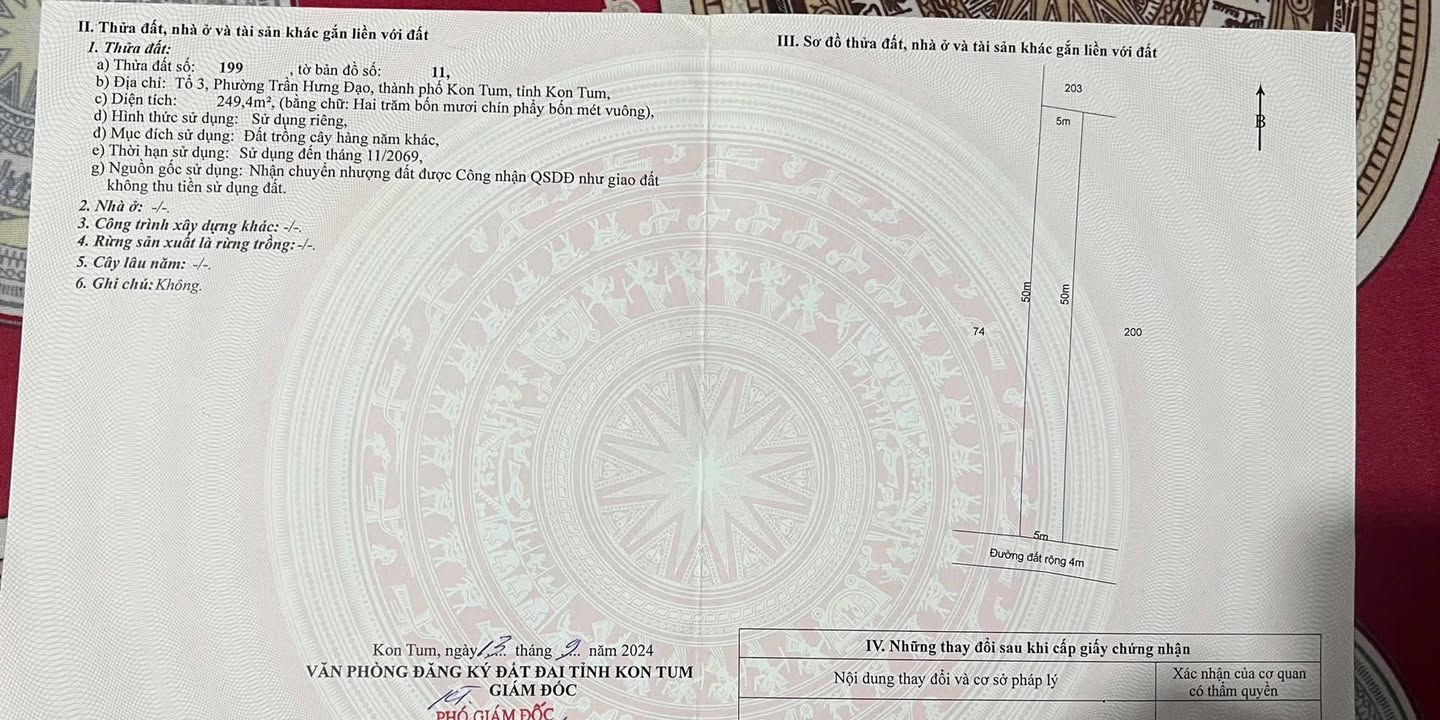 Đất nền phường Trần Hưng Đạo, Kon Tum 250m² - Cơ hội đầu tư hấp dẫn!