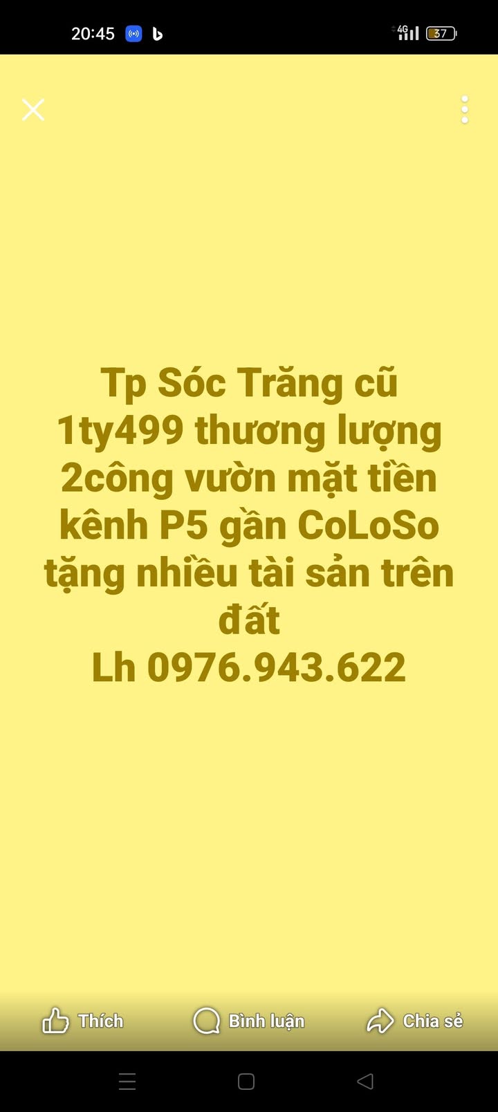 Đất nền mặt tiền kênh P5, Sóc Trăng 2000m² giá 1.499 tỷ - Cơ hội đầu tư hấp dẫn!