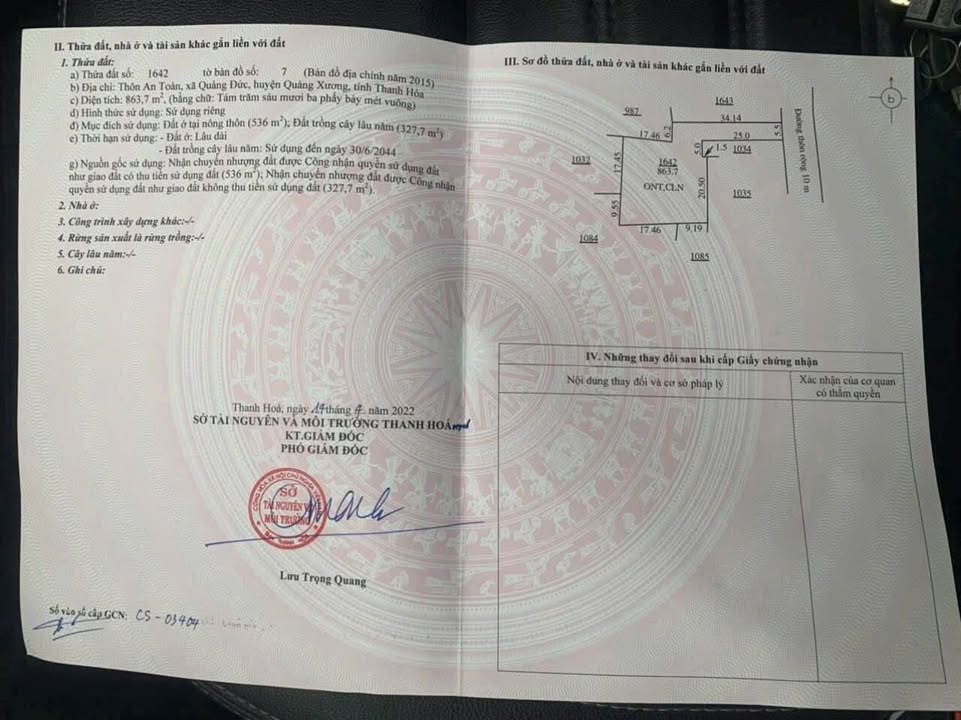 Đất nền Quảng Đức 864m² giá 3 tỷ - Hướng Đông, sổ đỏ chính chủ!