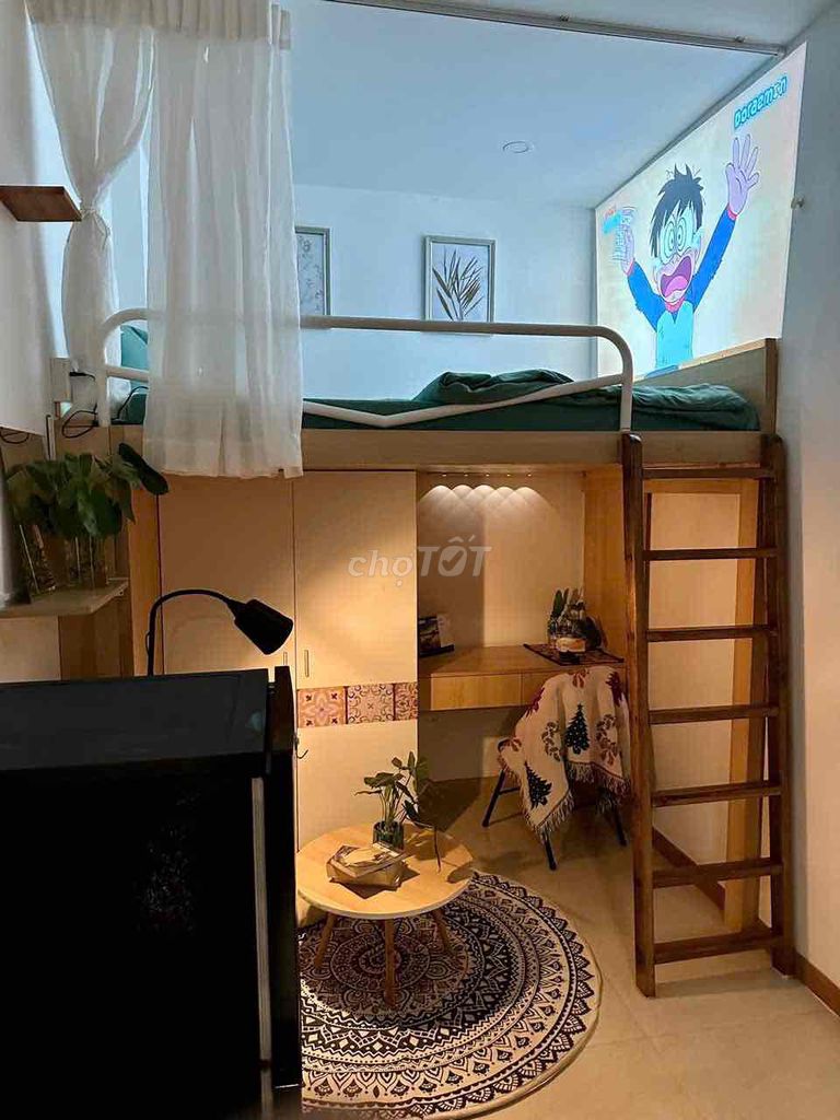 Chung cư Duplex cửa sổ Bàn Cờ, 30m² giá 6 triệu - Full nội thất mới 100%