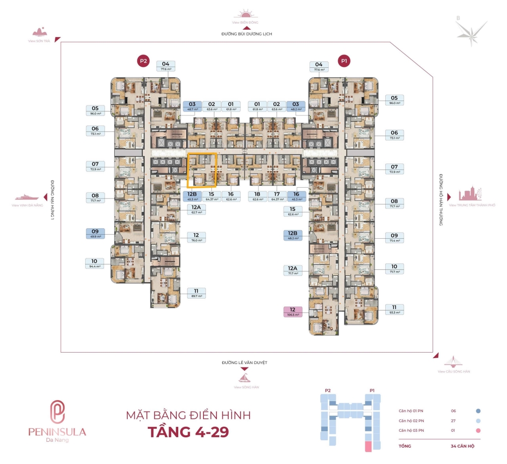 Căn hộ Peninsula Đà Nẵng 64,3m² giá 5.3 tỷ - Nhận ngay ưu đãi lớn!