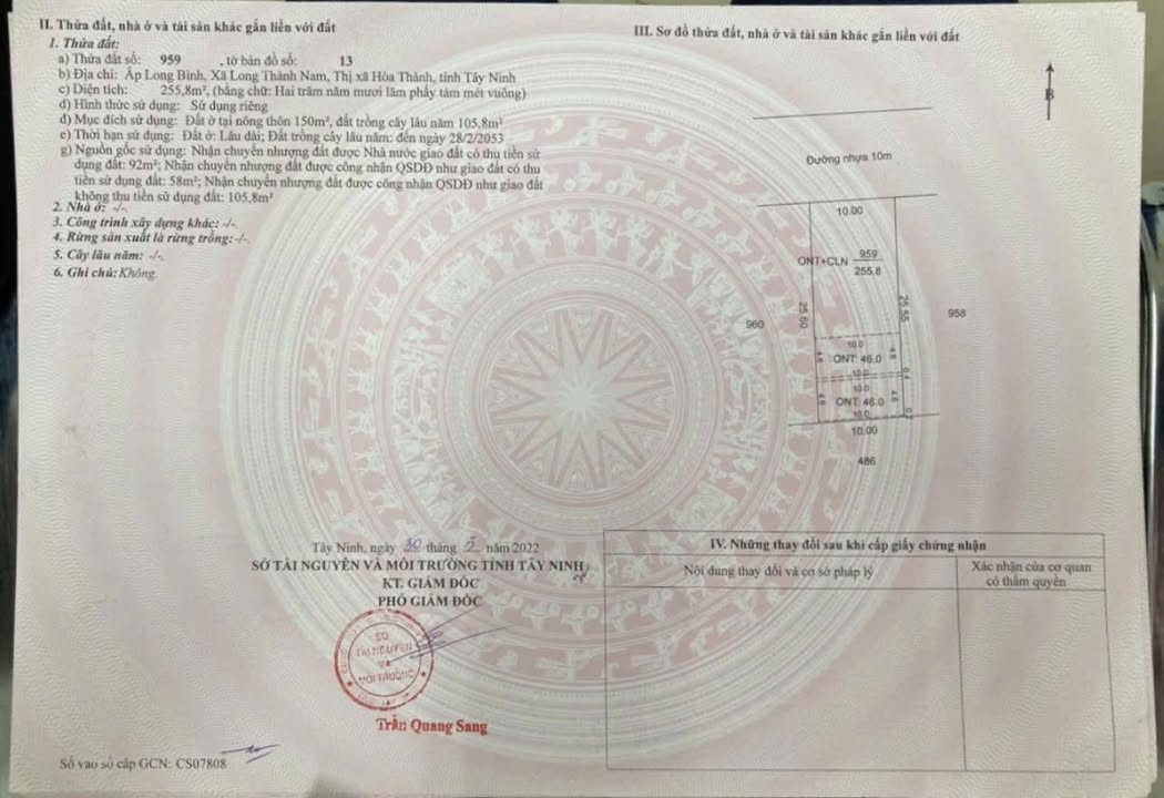 Đất nền góc 2 mặt tiền đường Phạm Hùng, Tây Ninh 450m² - Giá cực tốt chỉ 9 tỷ!