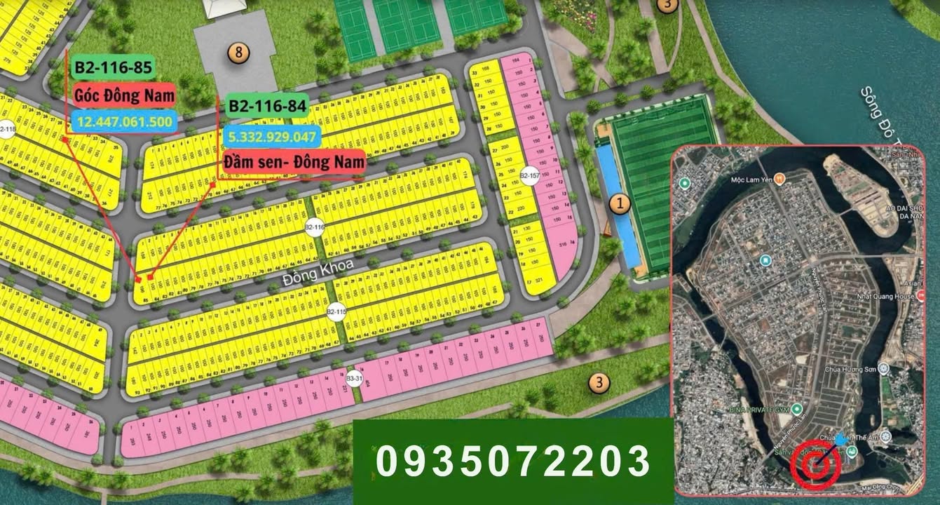 Đất nền Khu Đô Thị Nam Hòa Xuân Đà Nẵng 100m² giá 5.333 tỷ - Lô kề góc thoáng mát!