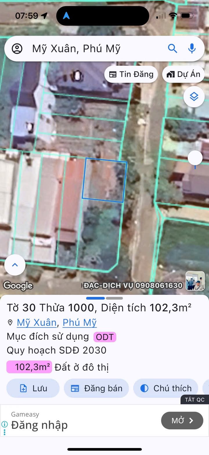 Đất nền Mỹ Xuân, Bà Rịa - Vũng Tàu 102,3m² giá 2.6 tỷ - Tiềm năng đầu tư cao!