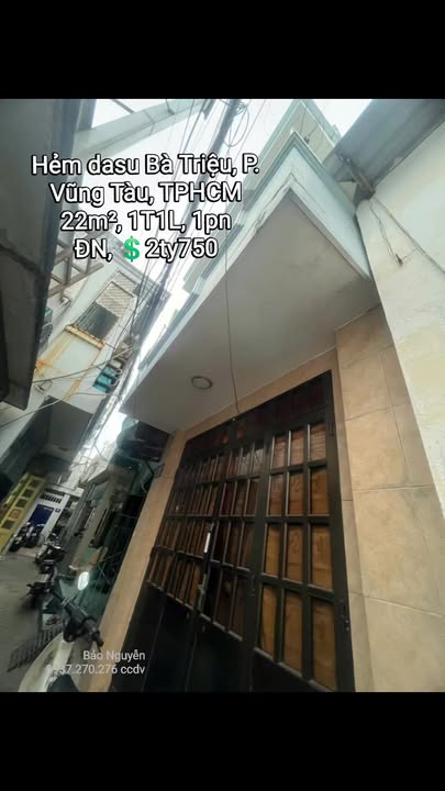 Nhà 1 lầu Bà Triệu, Vũng Tàu 22m² giá 2.75 tỷ - Gần biển, tiện ích đầy đủ!