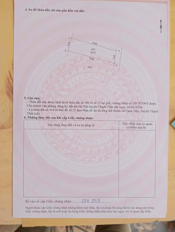 Đất nền Canh Nậu, Thạch Thất 100m² giá 3 tỷ - Sổ hồng chính chủ, nở hậu!