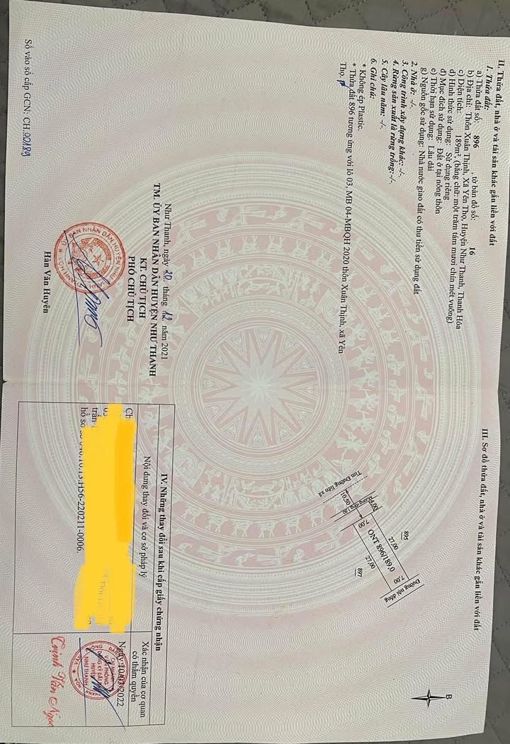 Đất nền Yên Thọ Như Thanh 189m² giá 1.1 tỷ - Đầu tư sinh lời ngay!