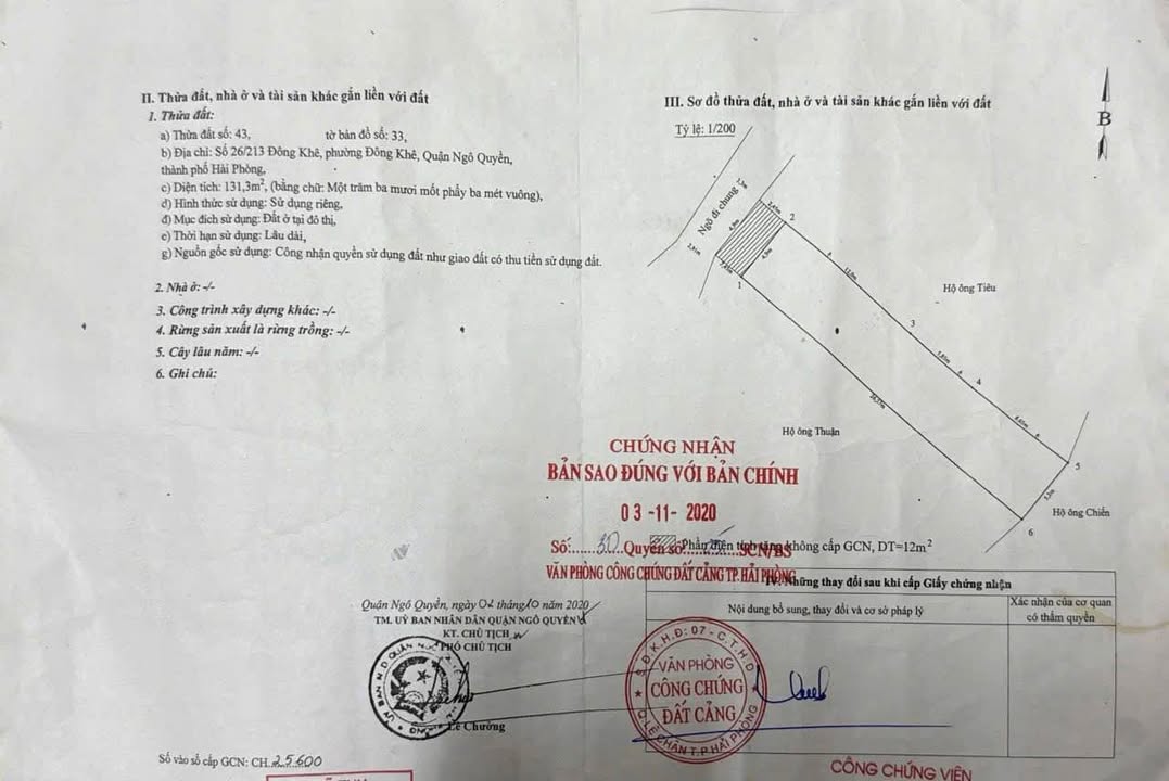 Bán đất Lê Hồng Phong, Đông Khê, 131m² giá 6.485 tỷ - Nhà ô tô vào tận nơi!