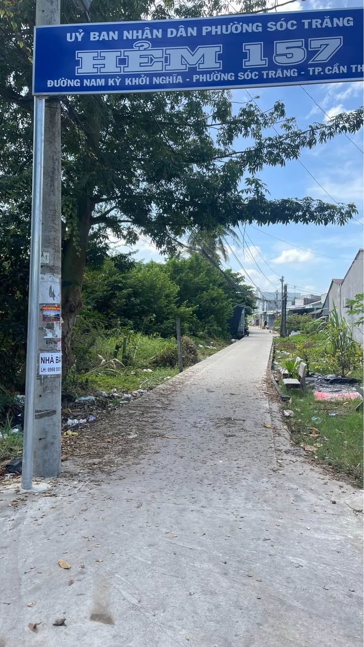 Đất nền mặt tiền hẻm 157 Nam Kỳ Khởi Nghĩa, 150m² giá 750 triệu - Cơ hội đầu tư tuyệt vời!