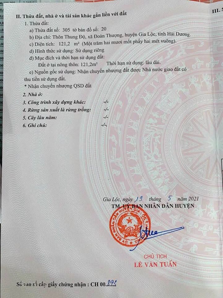 Đất nền lô góc 2 mặt tiền Đoàn Thượng, Gia Lộc, Hải Dương 121.2m² - Đầu tư sinh lời ngay!