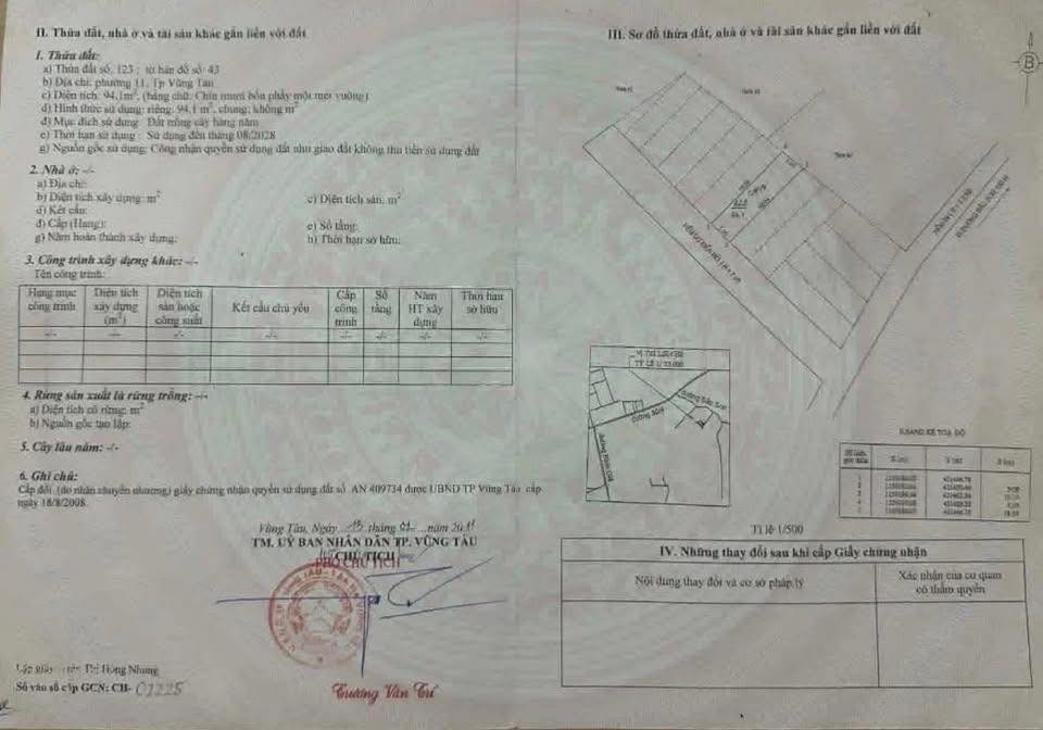 Đất nền hẻm đường Bắc Sơn, Phường Phước Thắng, 94m² - Giá chỉ 2.75 tỷ, hướng Tây Nam lý tưởng!