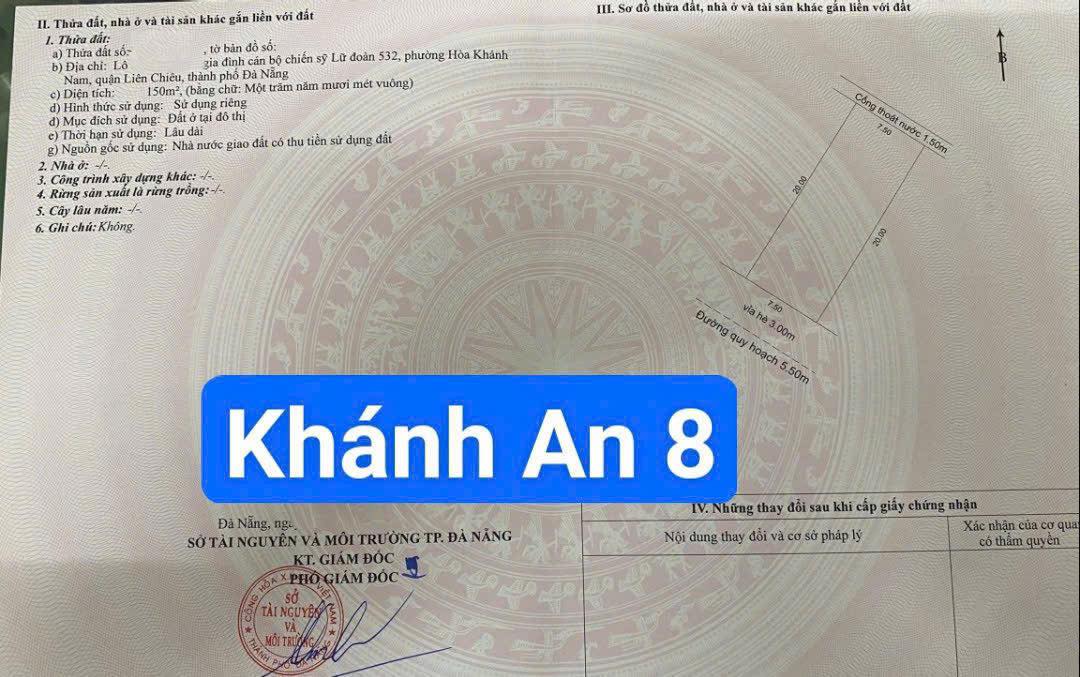 Đất nền mặt tiền Khánh An 8, 150m² giá 5.3 tỷ - Cơ hội đầu tư tuyệt vời!